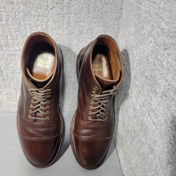Grant Stone Cap Toe Men's Size US 9.5D Crimson Chromexcel Leather Lace Up Boots. - Picture 13 of 13